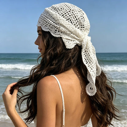 SOKYND Indigo Bohemian Triangle Headscarf AccessoriesSOKYND-224919-WHI-OS-18391White
