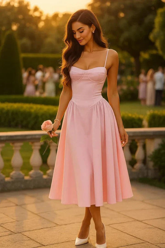 SOKYND Iolanthe Midi Wedding Guest Dress DressPinkS