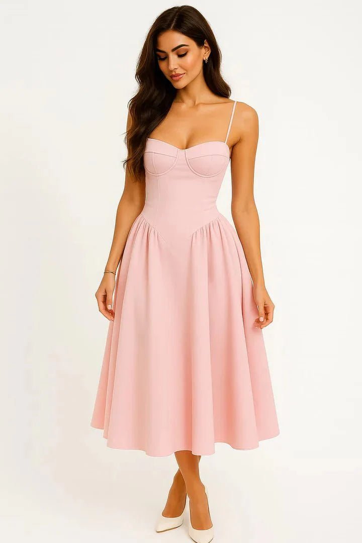 SOKYND Iolanthe Midi Wedding Guest Dress DressesSOKYND-450007-PIN-S-11575PinkS