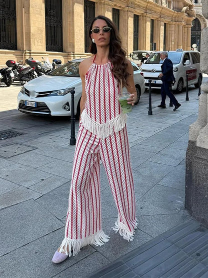 SOKYND Isabel Striped Fringe Two-Piece Set Matching SetsSOKYND-625879-L-OS-87383L