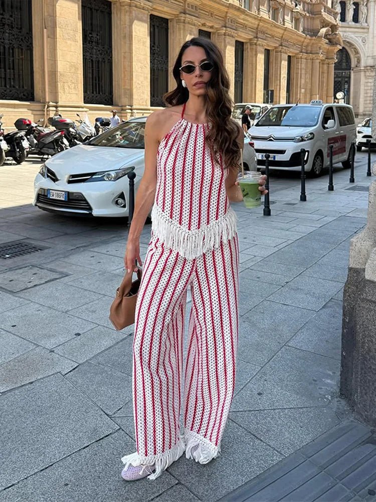 SOKYND Isabel Striped Fringe Two-Piece Set Matching SetsSOKYND-625879-S-OS-21847S