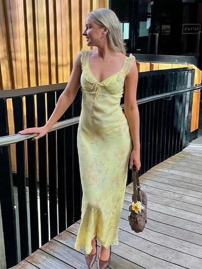 SOKYND Isla Ruffled Floral Maxi Dress DressXS