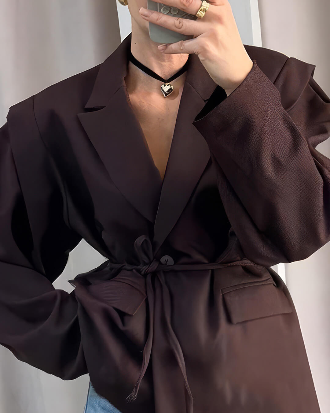 SOKYND Jacinta Wide Sleeve Belted Blazer Coats & JacketsSOKYND-212247-BRO-S-67255BrownS