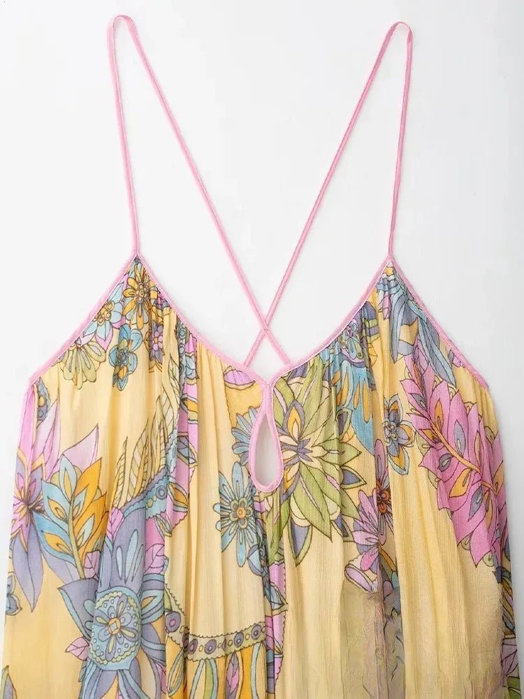 SOKYND Jesse Floral Chiffon Cami Dress DressSOKYND-618263-YEL-M-14807YellowM