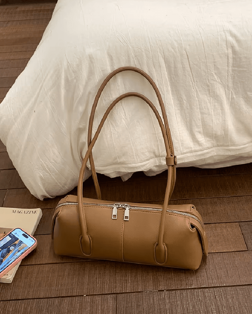 SOKYND Jessica Cylindrical Leather Shoulder Bag BagSOKYND-703639-BRO-OS-12855Brown