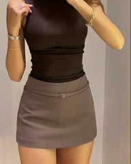 Joanna Shorts-Rock mit Seitenreißverschluss und Gürteldetails