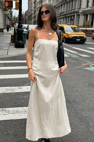 Julia Linen-Cotton Loose Maxi Dress