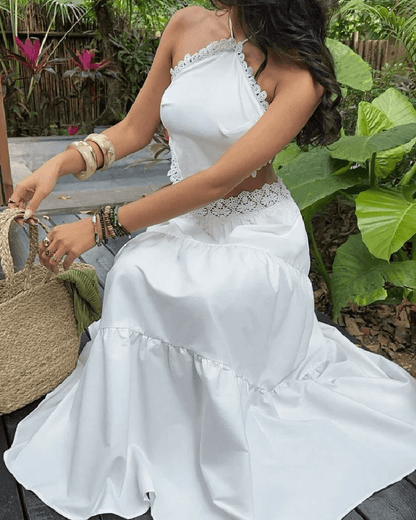SOKYND Julie Lace Halterneck Layered Skirt Set Matching SetsSOKYND-801623-S-OS-60599S