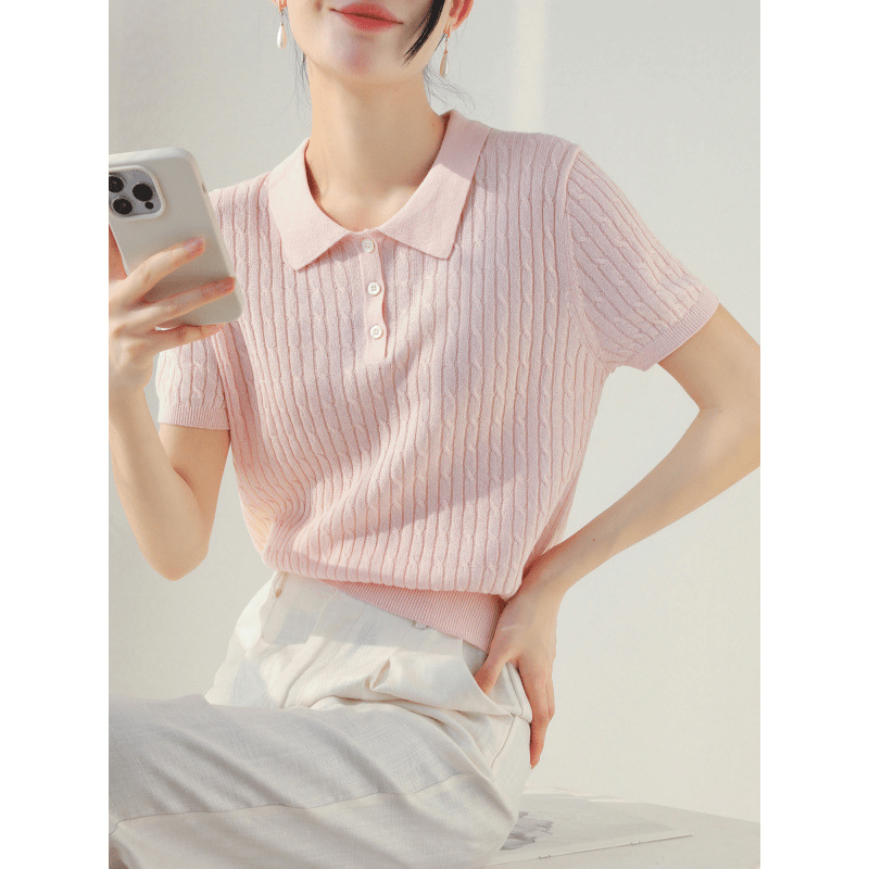 SOKYND Juliet Knitted Polo Top TopsSOKYND-664023-S-OS-91607S