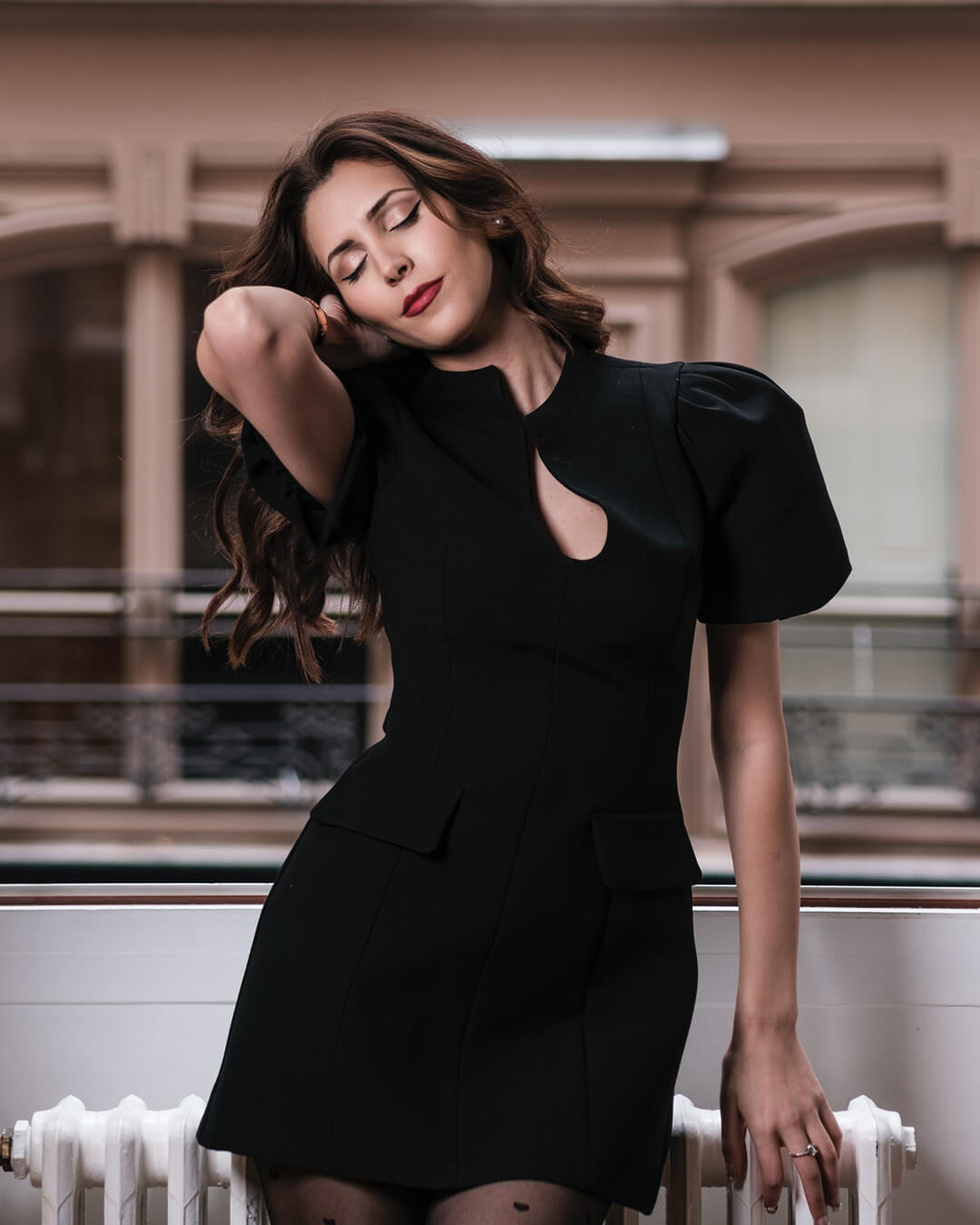 SOKYND Kaira Puff Sleeve Mini Dress DressBlackS