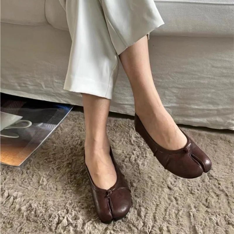 SOKYND Kaira Split-Toe Leather Mules ShoesSOKYND-414103-BRO-35-38807Brown35