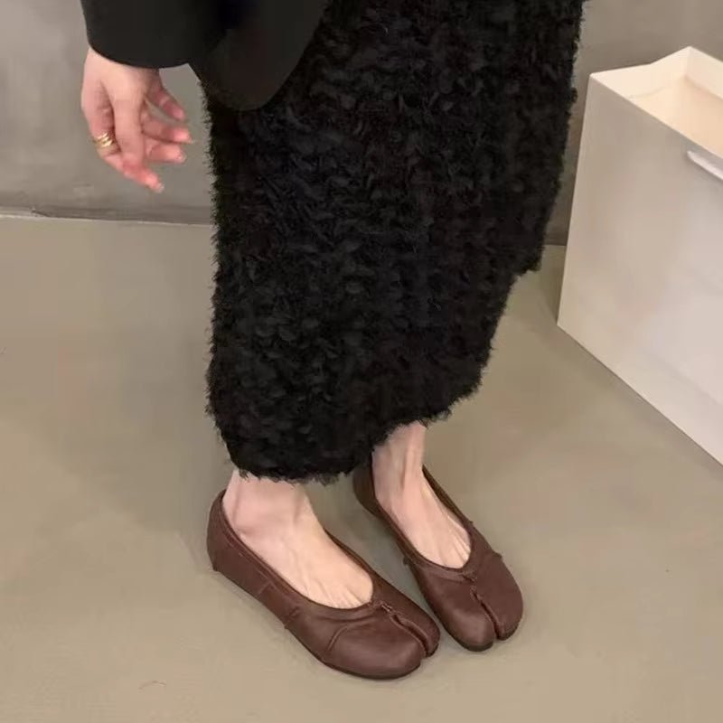 SOKYND Kaira Split - Toe Leather Mules ShoesBrown36