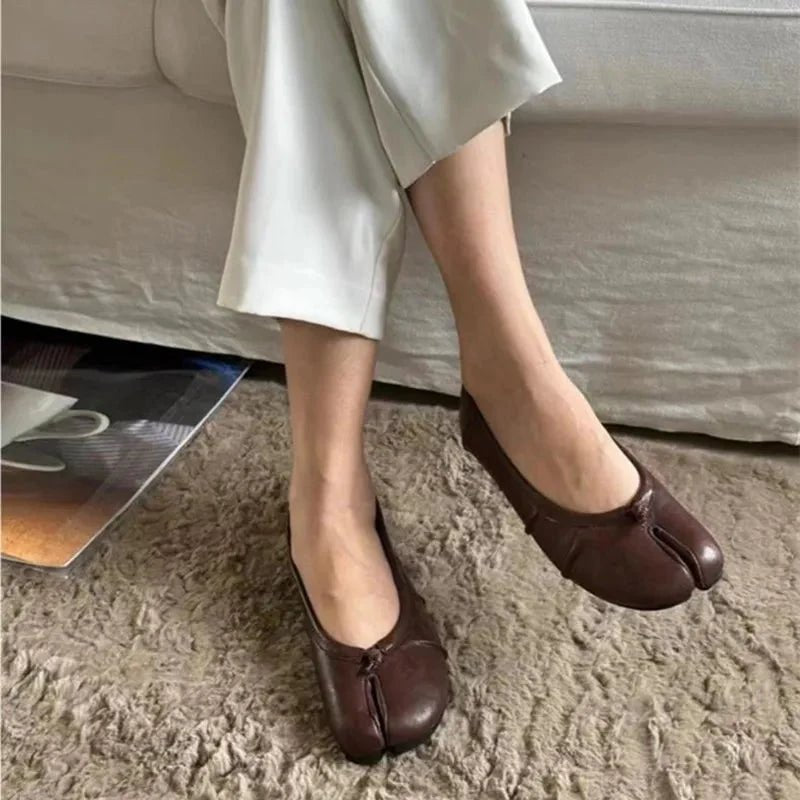 SOKYND Kaira Split - Toe Leather Mules ShoesBrown38