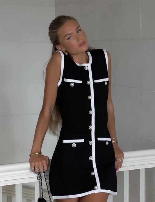SOKYND Kalia Tricot Sleeveless Mini Dress DressL