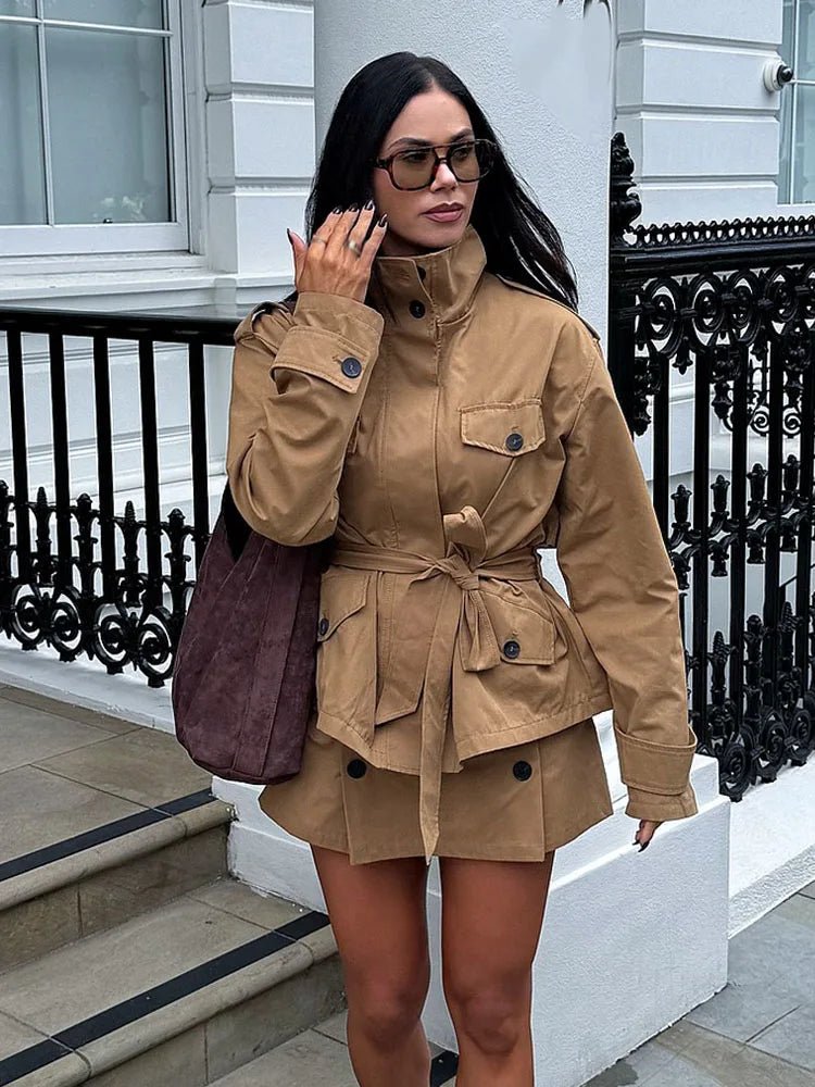 SOKYND Kate High Collar Belted Jacket Skort Set Matching SetsSOKYND-495831-JAC-S-74039JacketS