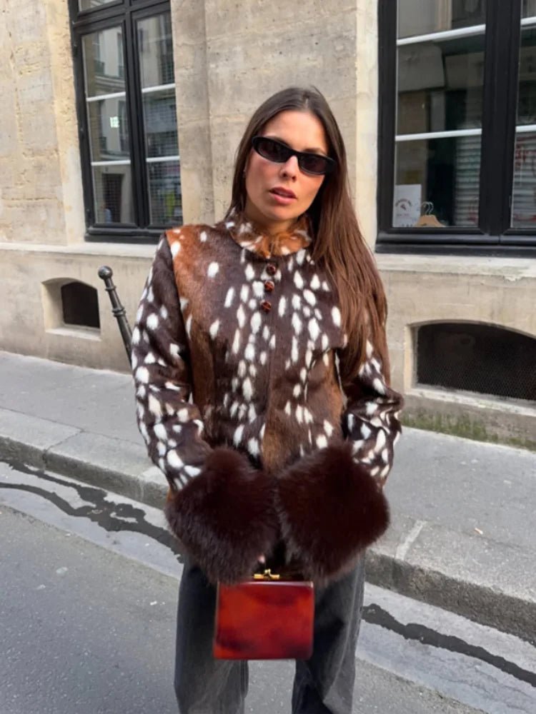 SOKYND Kate Stand Collar Faux Fur Bambi Jacket JacketSOKYND-915671-M-OS-02071M