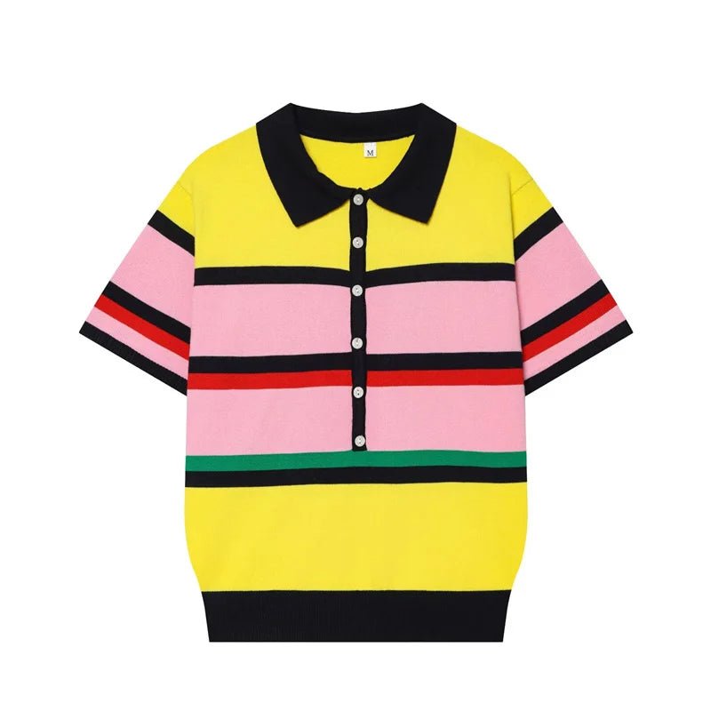 SOKYND Katie Colorblock Polo Knit Top TopSOKYND-324951-L-OS-92727L