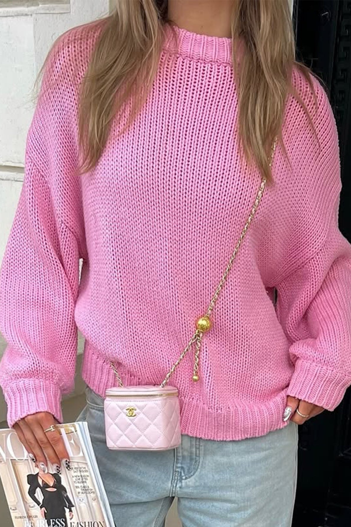 SOKYND Katie Crew Neck Layering Sweater SweaterSOKYND-960023-PIN-S-70551PinkOne Size