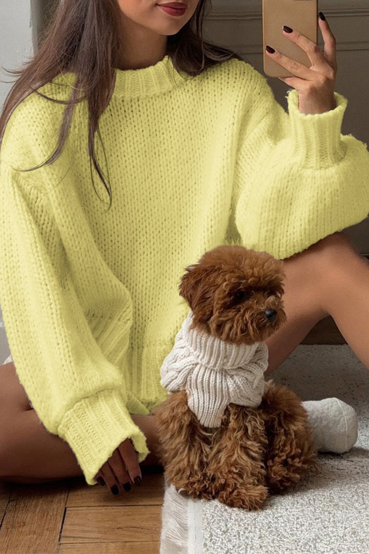SOKYND Katie Crew Neck Layering Sweater SweaterSOKYND-960023-YEL-S-32695YellowOne Size