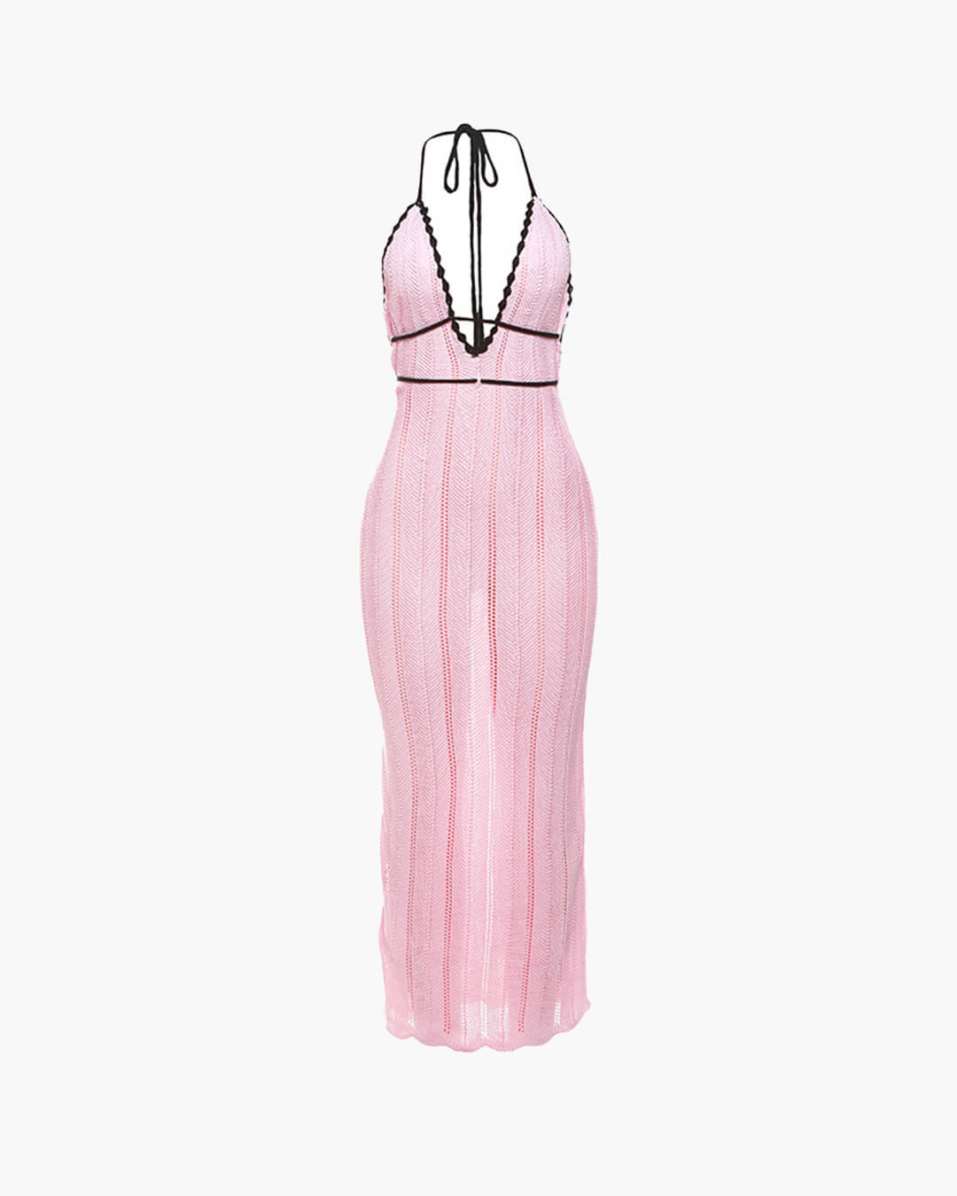 SOKYND Kelly Lace Up Halter Maxi Dress DressPinkXS