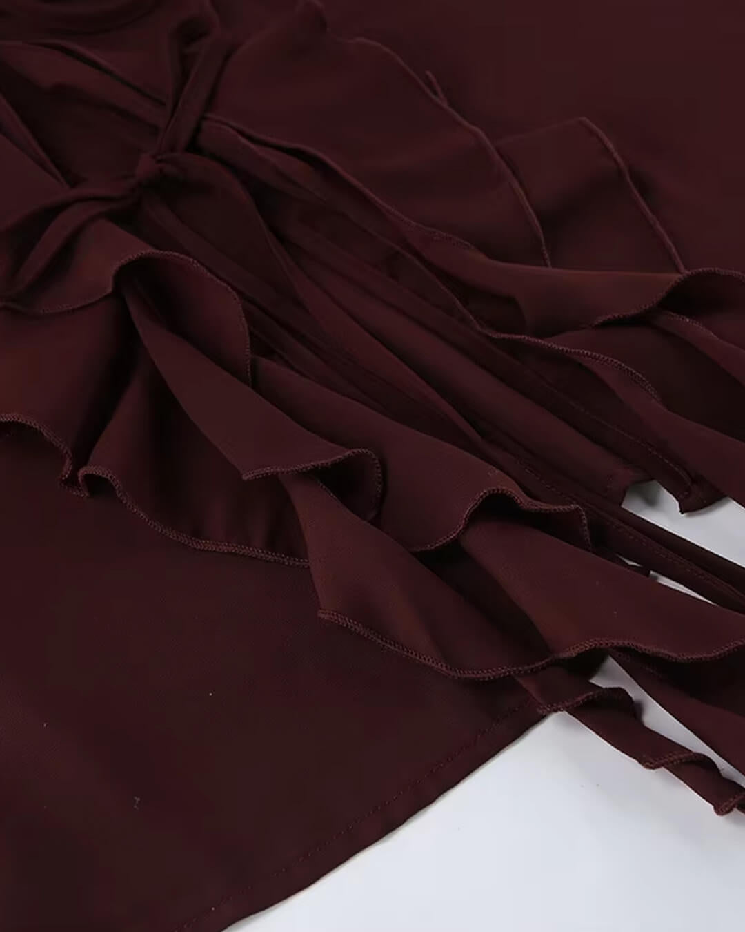 SOKYND Kelly Tie Neck Ruffled Blouse BlouseSOKYND-287383-BUR-M-30391BurgundyM