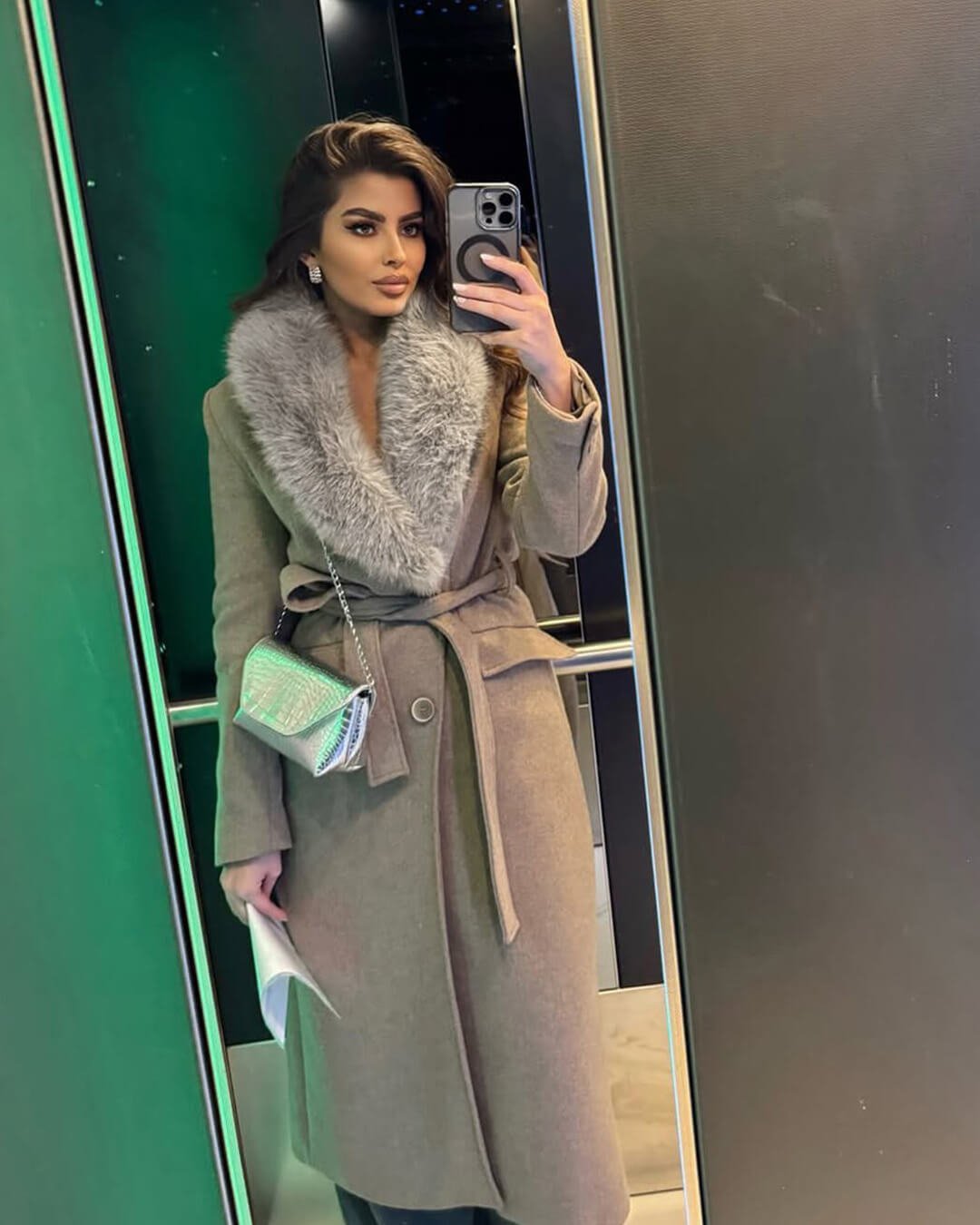 SOKYND Kirsty Faux Fur Collar Maxi Coat Coats & JacketsbC1767625273834864430BeigeM