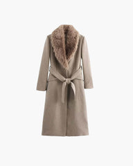 Cappotto maxi con colletto in ecopelliccia Kirsty