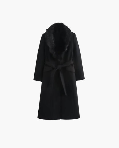 SOKYND Kirsty Faux Fur Collar Maxi Coat Coats & JacketsVt1767625273835803534BlackL