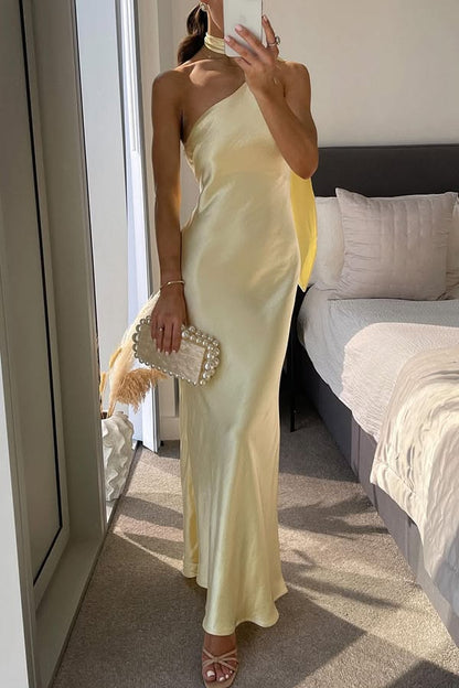 SOKYND Lanna One-Shoulder Silk Evening Gown DressSOKYND-303639-XL-OS-40407XL