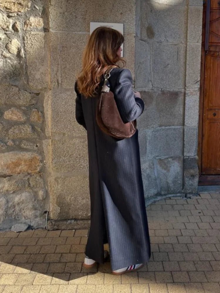 SOKYND Laura Double Breasted Long Coat CoatSOKYND-382231-NAV-S-36215Navy BlueS