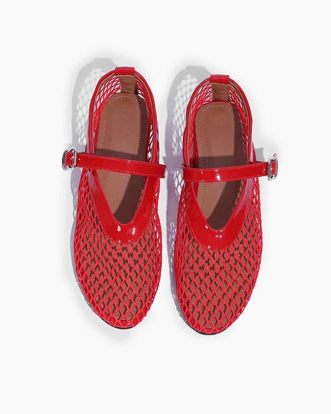 SOKYND Laura Mesh Ballet Flats ShoesRed35