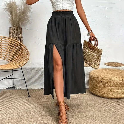 SOKYND Lavinia Bohemian Midi Ruffle Skirt SkirtsSOKYND-276567-BLA-S-41239BlackS