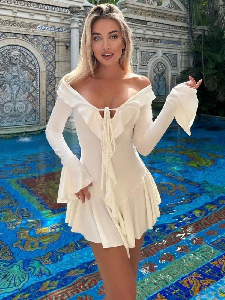 SOKYND Layla V-Neck Ruffle Mini Dress DressSOKYND-656727-DEF-OS-05943