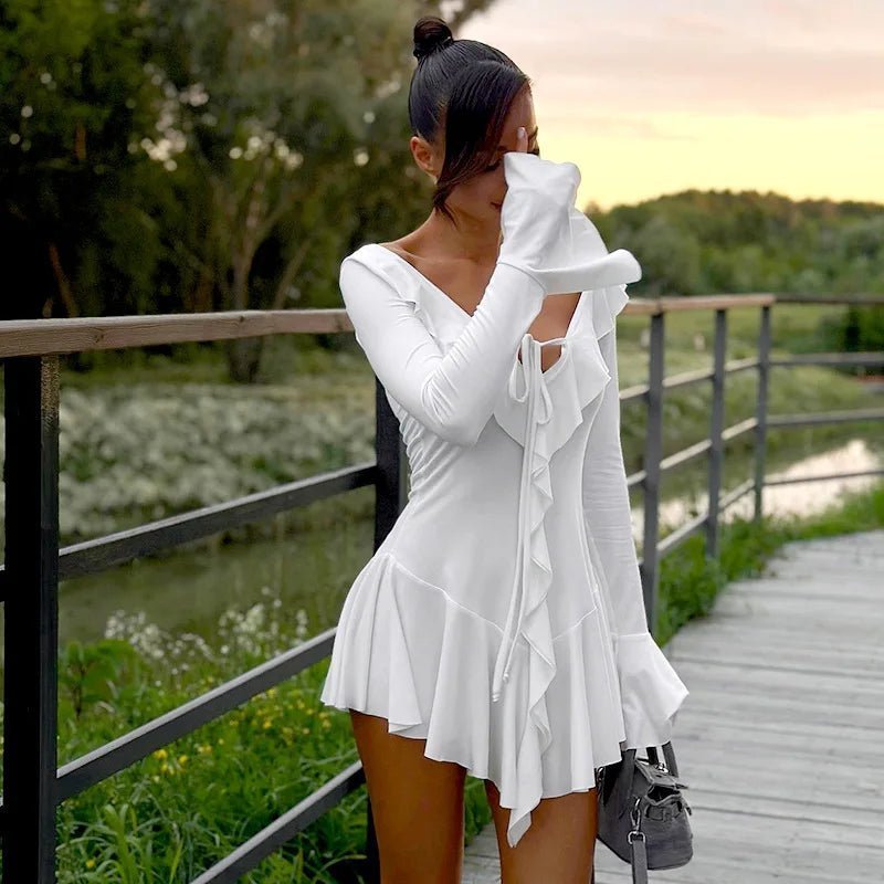 SOKYND Layla V-Neck Ruffle Mini Dress DressSOKYND-656727-DEF-OS-05943