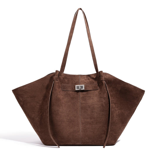 Bolso tote Leah de ante con forma bat-wing