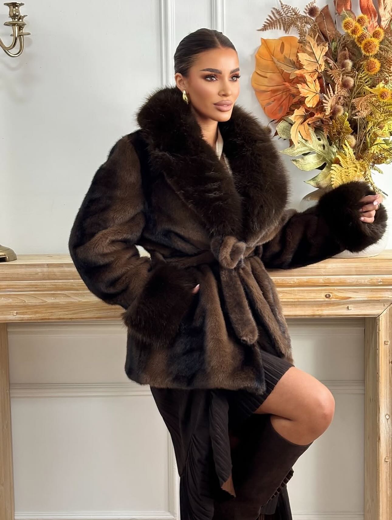 SOKYND Leslie Faux Fur Coat Coats & JacketsBB1767356248749272891MCoffee