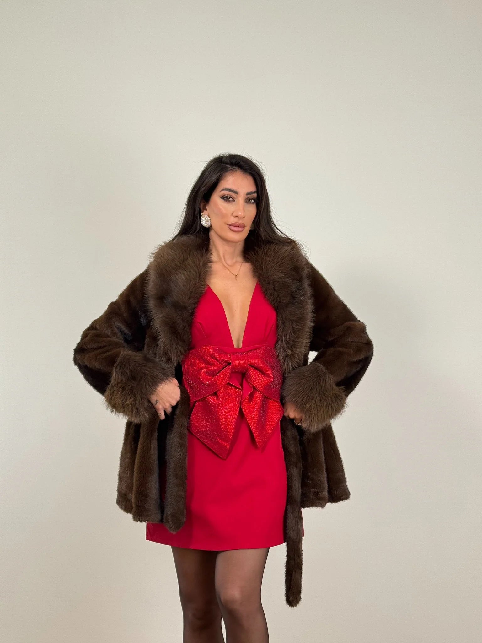 SOKYND Leslie Faux Fur Coat Coats & JacketsBB1767356248749272891MCoffee