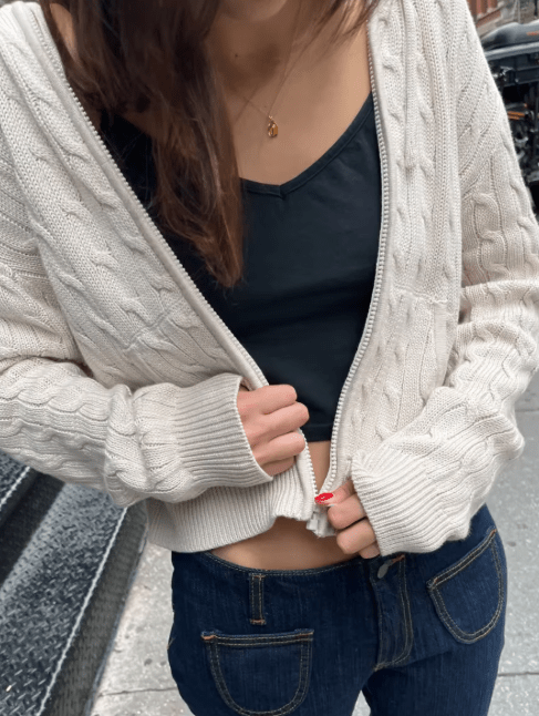 SOKYND Lily High Neck Zip Up Knit Cardigan CardiganSOKYND-636951-BEI-OS-69463Beige