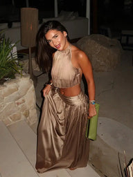 Conjunto Linda halter sem costas