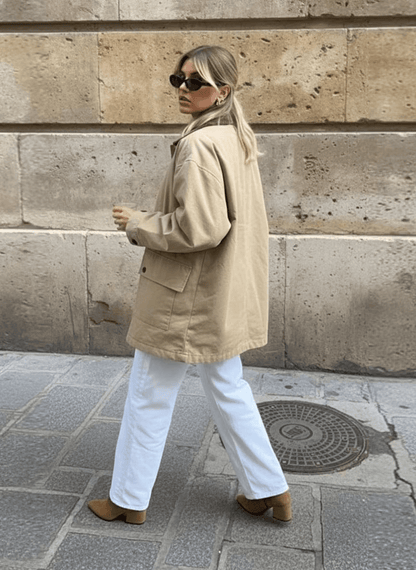 SOKYND Linda Vintage Utility Canvas Jacket JacketSOKYND-119895-BEI-S-18935BeigeS