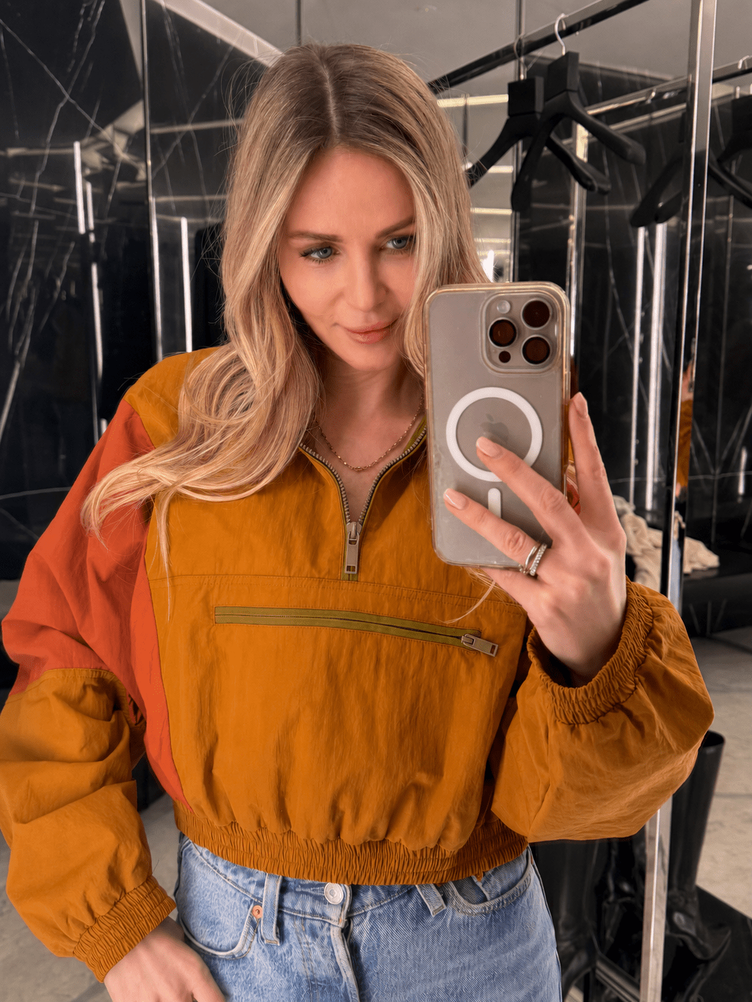 SOKYND Lisa Half-Zip Windbreaker Jacket JacketSOKYND-549271-ORA-XS-42839OrangeXS