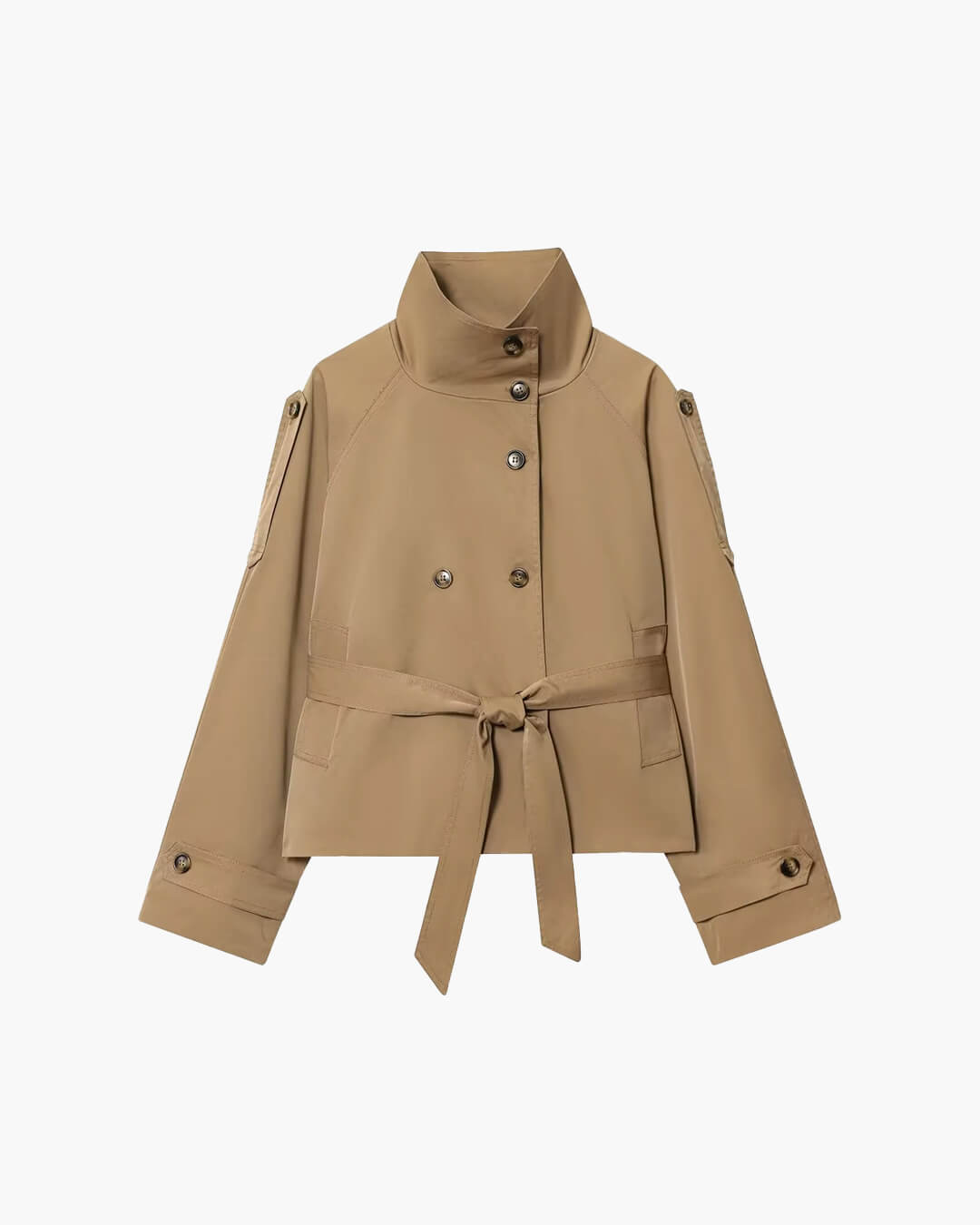 SOKYND Lisette Cropped Trench Coat Coats & JacketsRG1767625273838325068BeigeL