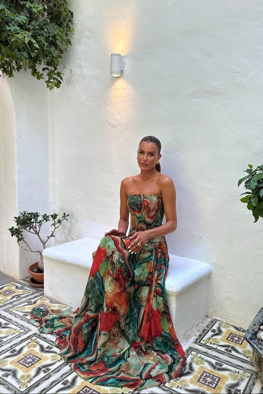 SOKYND Liv Strapless Abstract Print Maxi Dress DressSOKYND-548119-MUL-S-67031MulticolorS