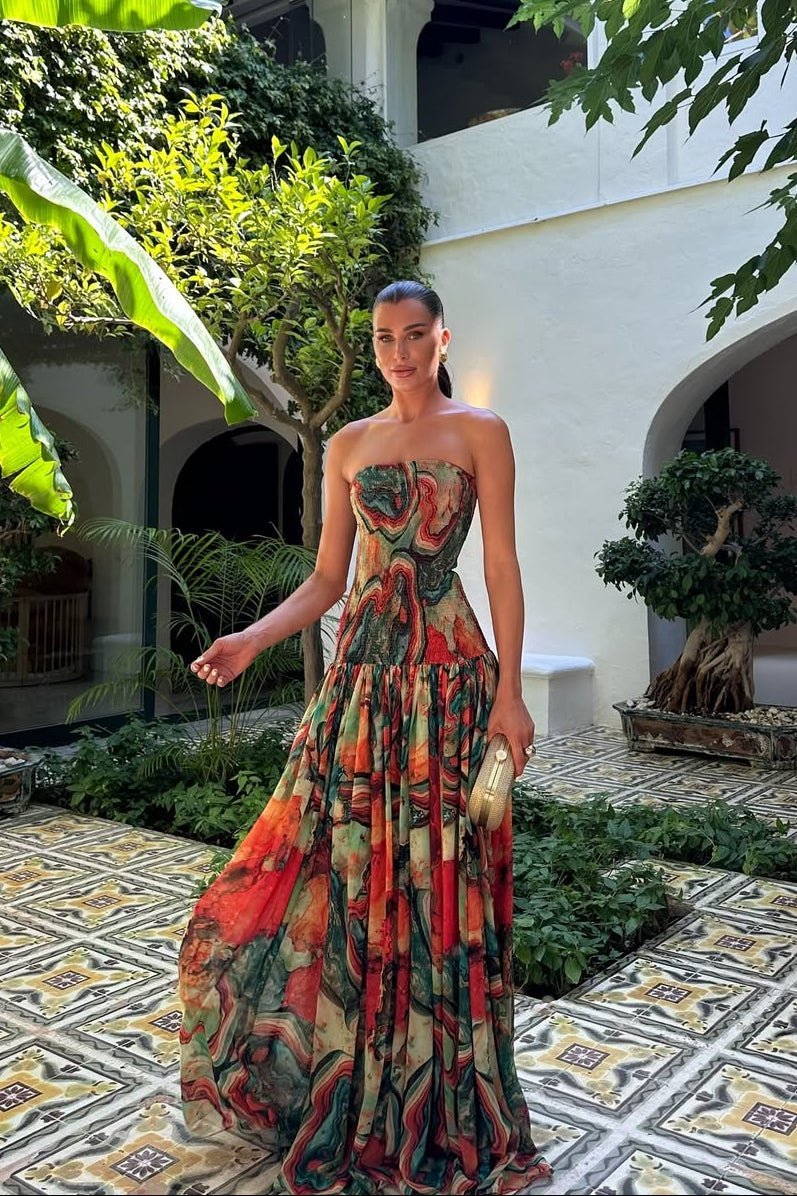 SOKYND Liv Strapless Abstract Print Maxi Dress DressSOKYND-548119-MUL-S-67031MulticolorS