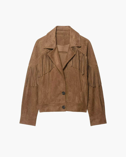 SOKYND Lucy Faux Suede Fringe Western Jacket JacketSOKYND-908375-BRO-XS-93847BrownXS