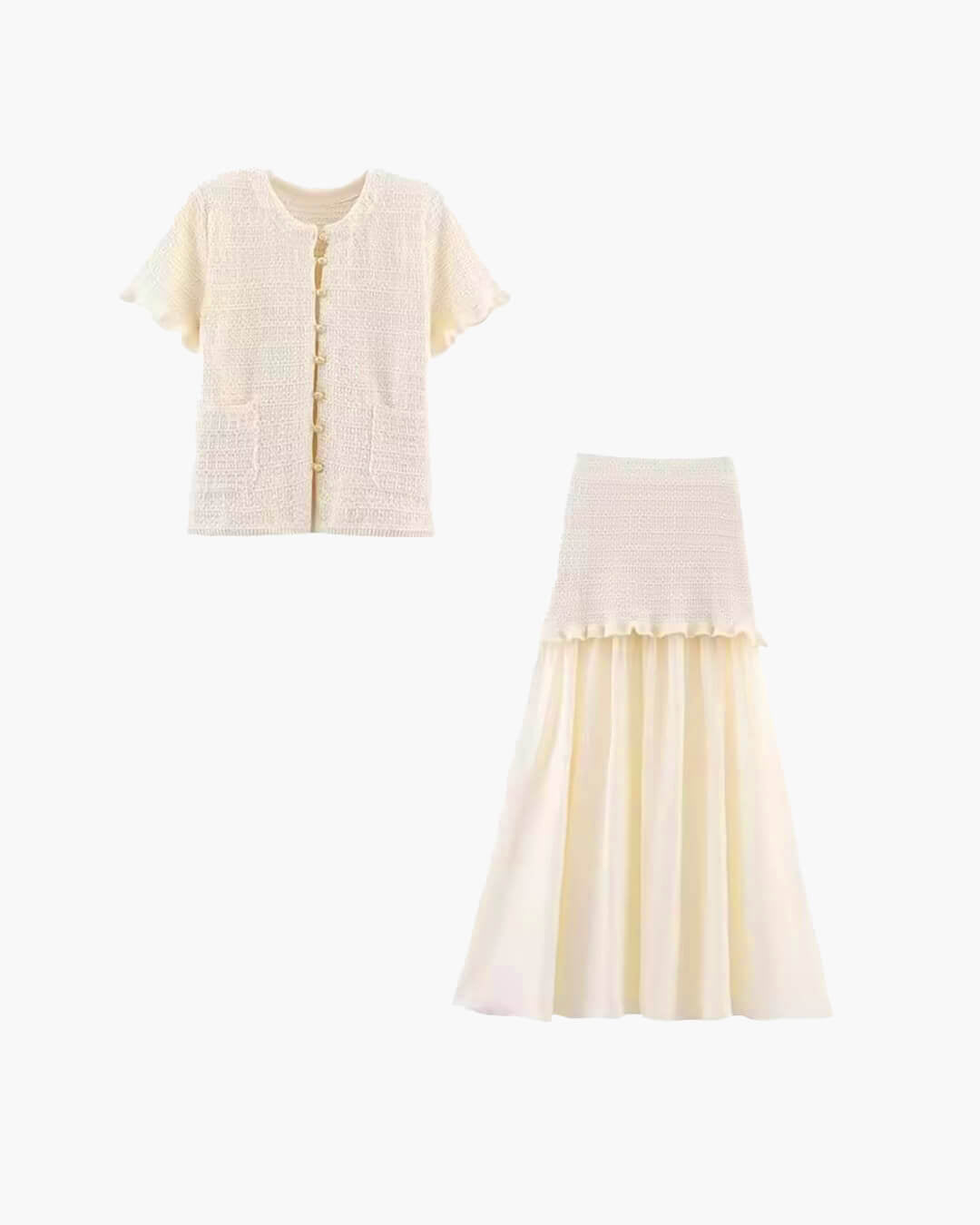 SOKYND Luella Knitted Tank Pleated Skirt Set Matching SetsSOKYND-910231-BEI-S-49431Beige SetS