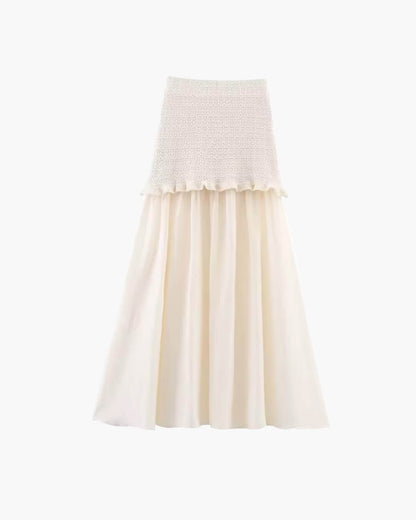 SOKYND Luella Knitted Tank Pleated Skirt Set Matching SetsBeige SkirtS