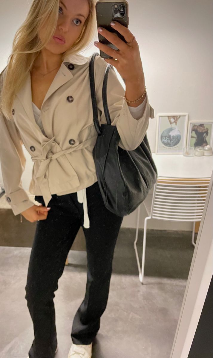 SOKYND Mara Stand Collar Crop Trenchcoat Coats & JacketsUj1774219786663952938IvoryS