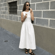 Adileh Vestido de Verão Sem Mangas