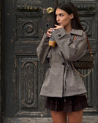 Maria Trench Corto in Vichy con Coulisse